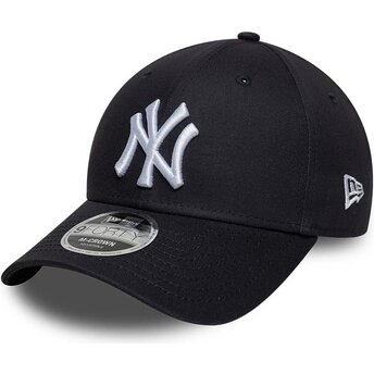 New Era Curved Brim 9FORTY M-Crown Side Script New York Yankees MLB Navy Blue Snapback Cap
