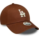 new-era-curved-brim-women-9forty-league-essential-midi-los-angeles-dodgers-mlb-brown-adjustable-cap