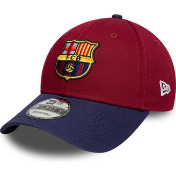 New Era Curved Brim 9FORTY Contrast FC Barcelona LALIGA Red and Navy Blue Adjustable Cap