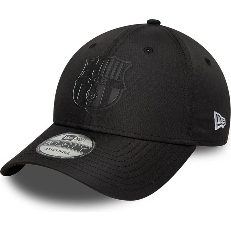 new-era-curved-brim-black-logo-9forty-ripstop-fc-barcelona-laliga-black-adjustable-cap