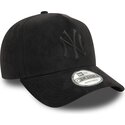 new-era-curved-brim-black-logo-e-frame-faux-suede-new-york-yankees-mlb-black-snapback-cap