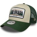 new-era-a-frame-license-plate-colorado-green-and-beige-trucker-hat