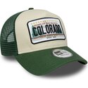 new-era-a-frame-license-plate-colorado-green-and-beige-trucker-hat