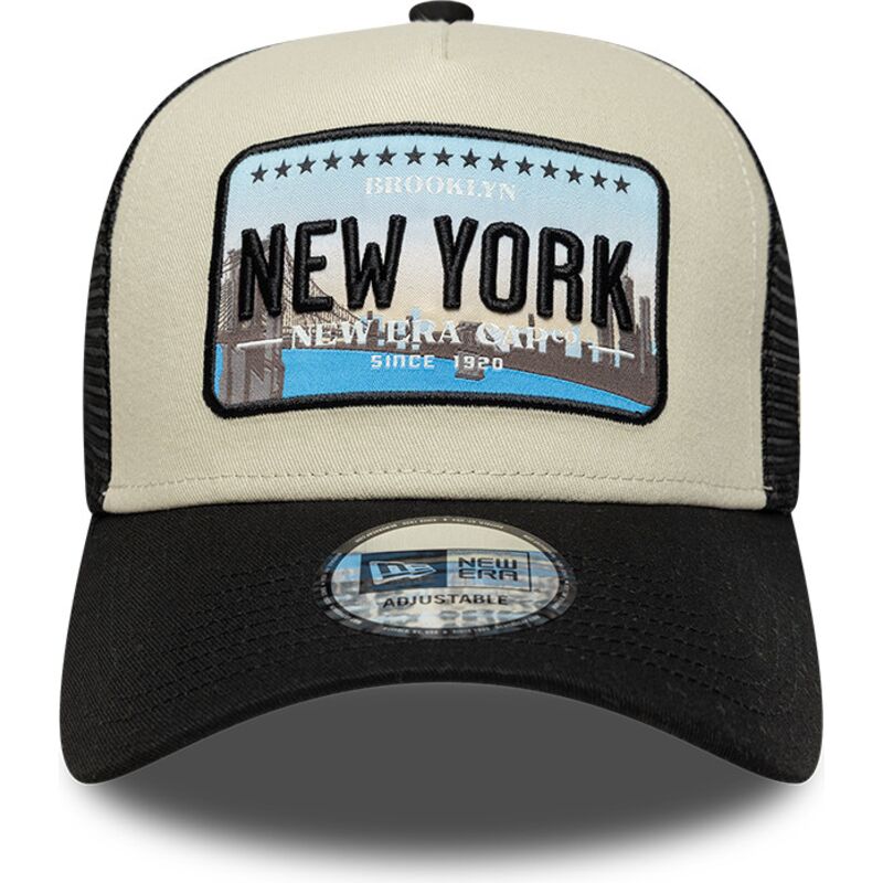 new-era-a-frame-license-plate-new-york-black-and-beige-trucker-hat