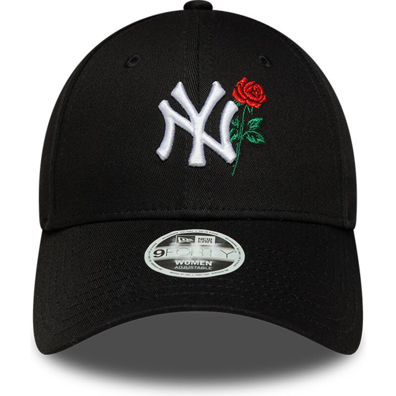 new-era-curved-brim-women-9forty-flower-icon-new-york-yankees-mlb-black-adjustable-cap