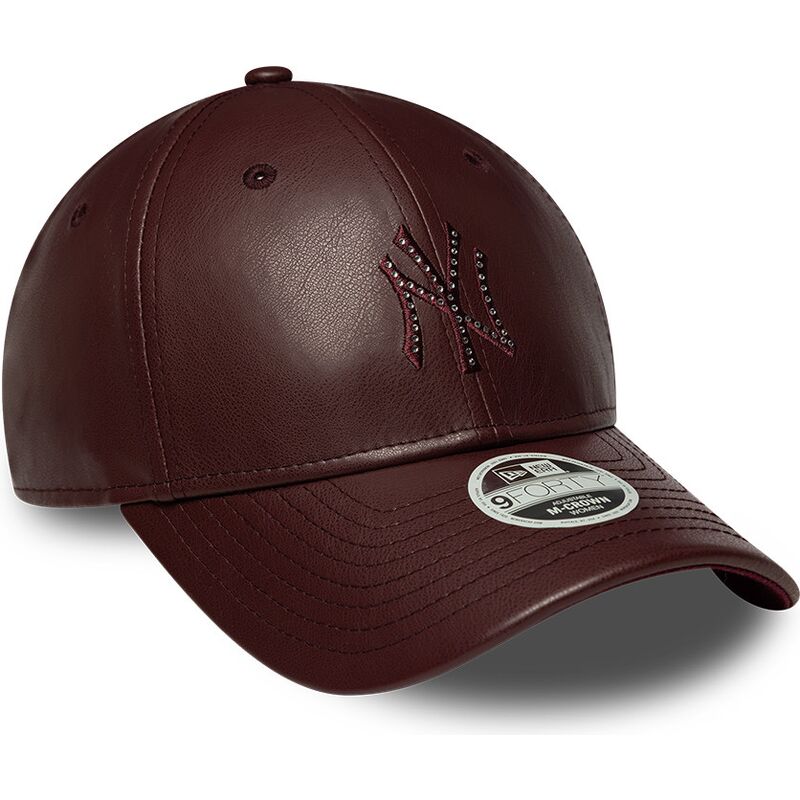 new-era-curved-brim-women-9forty-m-crown-pu-diamante-new-york-yankees-mlb-brown-snapback-cap