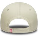 new-era-curved-brim-youth-pink-logo-9forty-dino-icon-new-york-yankees-mlb-beige-adjustable-cap
