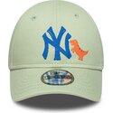 new-era-curved-brim-youth-blue-logo-9forty-dino-icon-new-york-yankees-mlb-green-adjustable-cap
