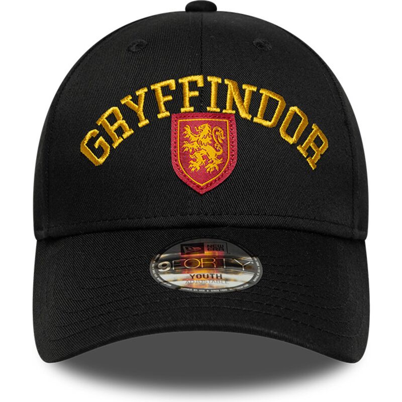 new-era-curved-brim-youth-9forty-wordmark-harry-potter-gryffindor-black-snapback-cap
