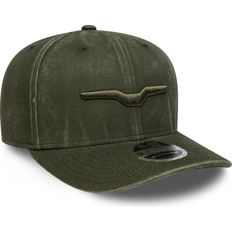 new-era-curved-brim-green-logo-9seventy-stretch-snap-logo-moto-guzzi-green-snapback-cap