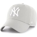 47-brand-curved-brim-clean-up-no-loop-label-new-york-yankees-mlb-light-grey-adjustable-cap