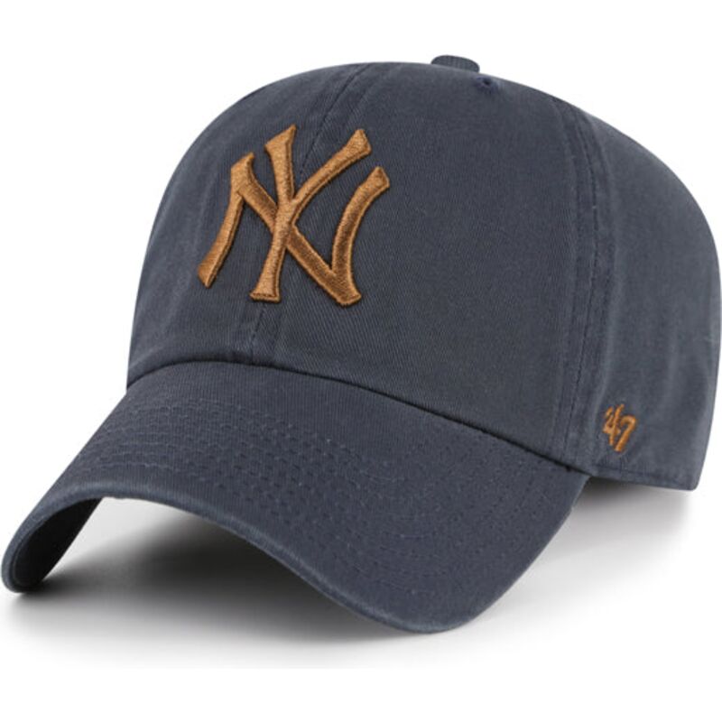47-brand-curved-brim-brown-logo-clean-up-contrast-vintage-navy-new-york-yankees-mlb-grey-adjustable-cap