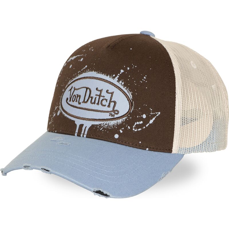 von-dutch-tag04-brown-and-blue-trucker-hat von-dutch-tag04-brown-and-blue-trucker-hat