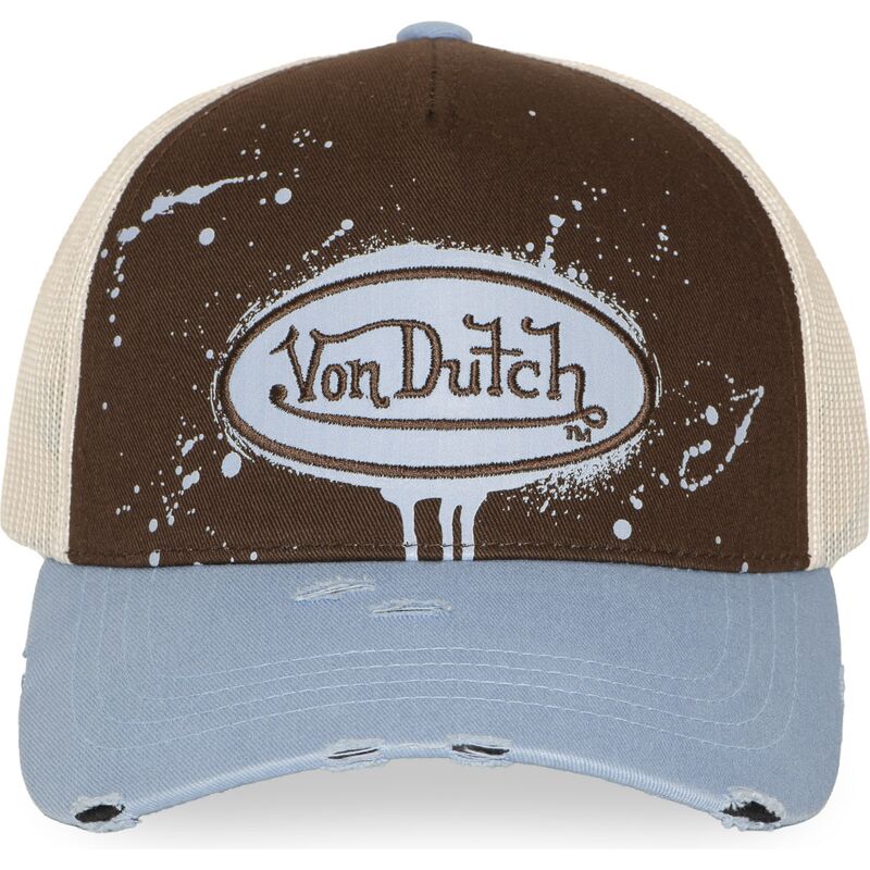 von-dutch-tag04-brown-and-blue-trucker-hat von-dutch-tag04-brown-and-blue-trucker-hat