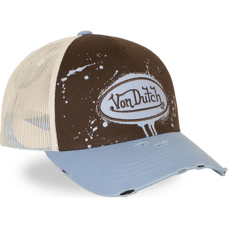 von-dutch-tag04-brown-and-blue-trucker-hat von-dutch-tag04-brown-and-blue-trucker-hat
