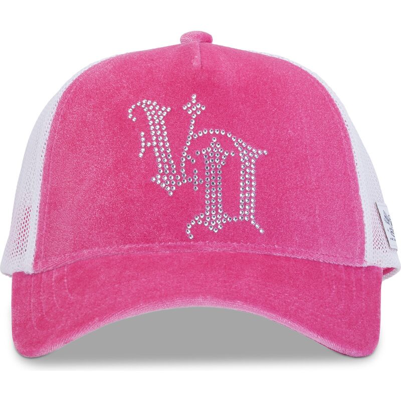 von-dutch-royalp-pink-and-white-trucker-hat von-dutch-royalp-pink-and-white-trucker-hat