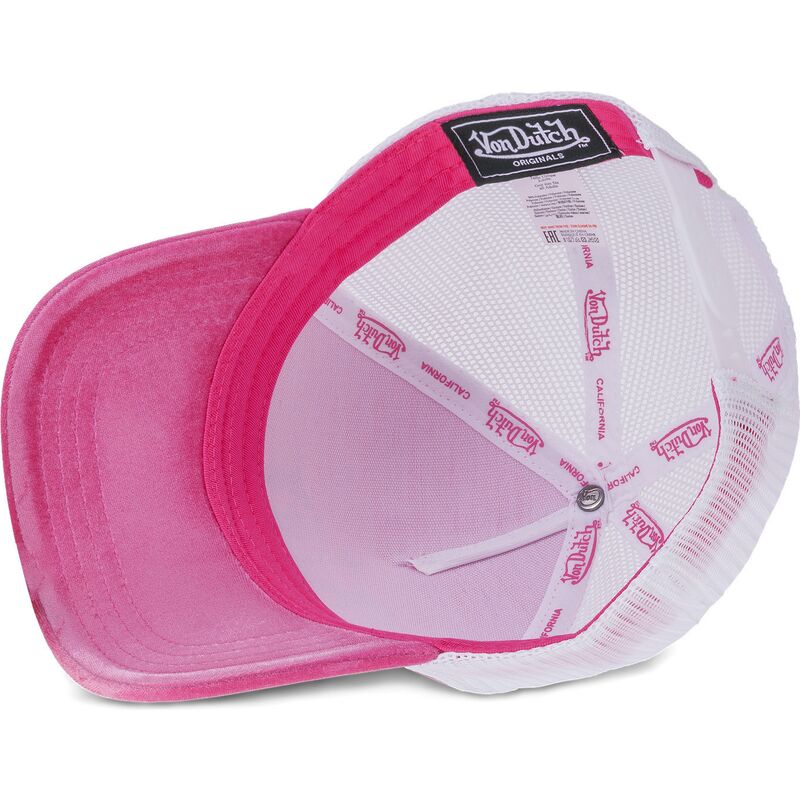 von-dutch-royalp-pink-and-white-trucker-hat von-dutch-royalp-pink-and-white-trucker-hat