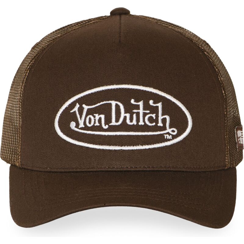 von-dutch-lofb51-brown-adjustable-trucker-hat von-dutch-lofb51-brown-adjustable-trucker-hat