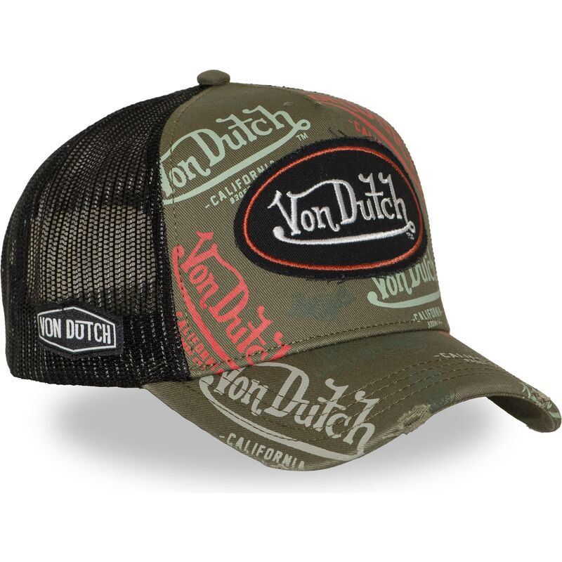 von-dutch-cafe12-green-and-black-trucker-hat von-dutch-cafe12-green-and-black-trucker-hat