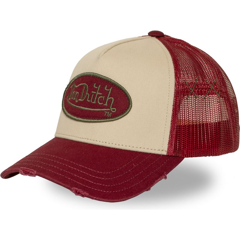 von-dutch-used-16-red-and-beige-trucker-hat