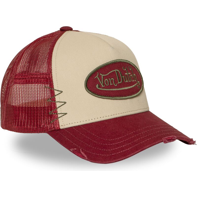 von-dutch-used-16-red-and-beige-trucker-hat