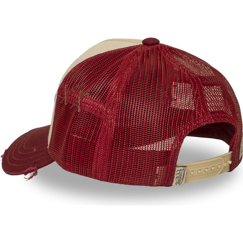 von-dutch-used-16-red-and-beige-trucker-hat