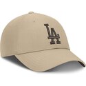 nike-curved-brim-brown-logo-club-structured-uv-poly-ripstop-los-angeles-dodgers-mlb-beige-adjustable-cap
