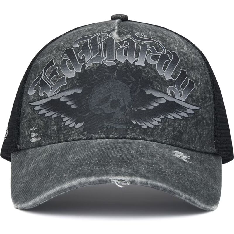 ed-hardy-flaming-gothic-skull-washed-grey-trucker-hat ed-hardy-flaming-gothic-skull-washed-grey-trucker-hat