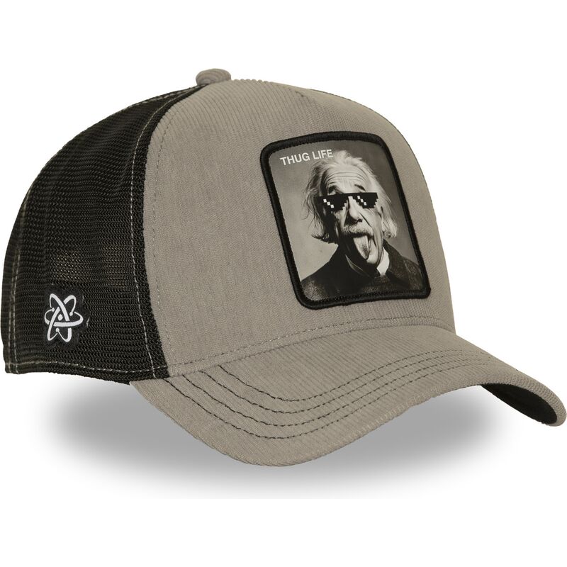 capslab-albert-einstein-thug-life-art1-thug-famous-grey-and-black-trucker-hat
