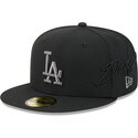 new-era-flat-brim-grey-logo-59fifty-side-script-los-angeles-dodgers-mlb-black-fitted-cap