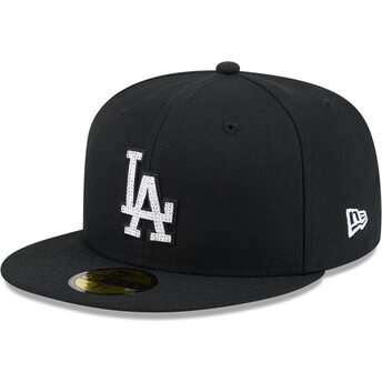 New Era Flat Brim 59FIFTY Rhinestone Los Angeles Dodgers MLB Black Fitted Cap