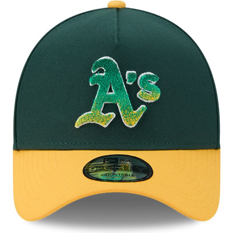 new-era-curved-brim-9forty-a-frame-na-lifestyle-f1-oakland-athletics-mlb-green-and-yellow-snapback-cap