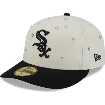 New Era Curved Brim 59FIFTY Beads NA Lifestyle F1 Chicago White Sox MLB Beige and Black Fitted Cap