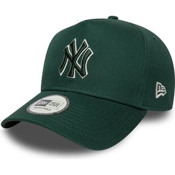 New Era Curved Brim Green Logo E Frame Team Outline New York Yankees MLB Green Snapback Cap