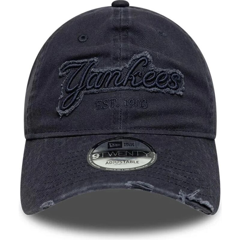 new-era-curved-brim-navy-blue-logo-9twenty-distress-wordmark-new-york-yankees-mlb-navy-blue-adjustable-cap