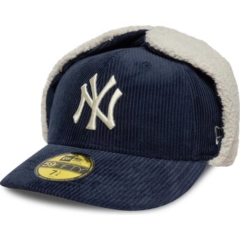 New Era Curved Brim 59FIFTY Cord Dog Ear New York Yankees MLB Navy Blue Fitted Cap