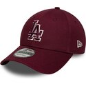 new-era-curved-brim-maroon-logo-9forty-team-outline-los-angeles-dodgers-mlb-maroon-adjustable-cap