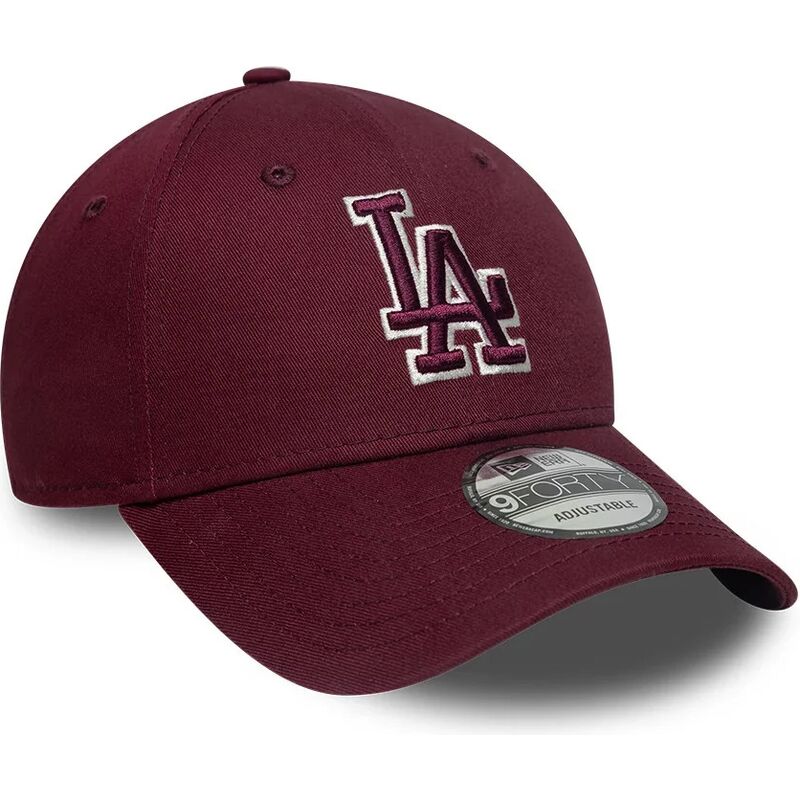 new-era-curved-brim-maroon-logo-9forty-team-outline-los-angeles-dodgers-mlb-maroon-adjustable-cap