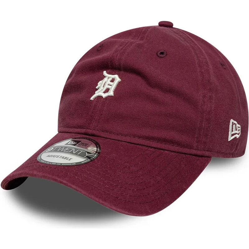 new-era-curved-brim-9twenty-mini-logo-detroit-tigers-mlb-maroon-adjustable-cap