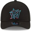 new-era-curved-brim-9forty-m-crown-player-replica-miami-marlins-mlb-black-snapback-cap