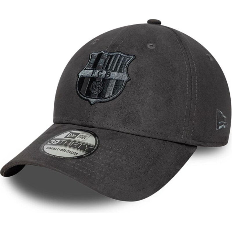 new-era-curved-brim-39thirty-faux-suede-fc-barcelona-laliga-grey-fitted-cap