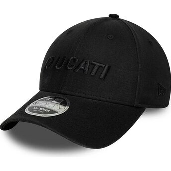 New Era Curved Brim Black Logo 9FORTY M-Crown Wordmark Ducati Motor MotoGP Black Snapback Cap