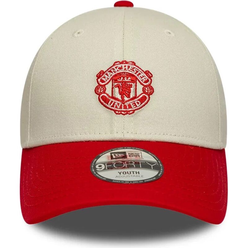 new-era-curved-brim-youth-9forty-contrast-manchester-united-football-club-premier-league-beige-and-red-adjustable-cap new-era-curved-brim-youth-9forty-contrast-manchester-united-football-club-premier-league-beige-and-red-adjustable-cap