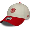 new-era-curved-brim-women-9forty-contrast-manchester-united-football-club-premier-league-beige-and-red-adjustable-cap