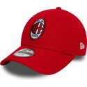 new-era-curved-brim-youth-9forty-core-ac-milan-serie-a-red-adjustable-cap