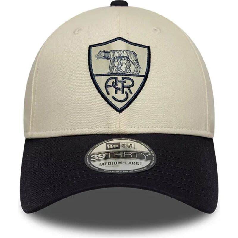 new-era-curved-brim-39thirty-seasonal-associazione-sportiva-roma-serie-a-beige-and-navy-blue-fitted-cap