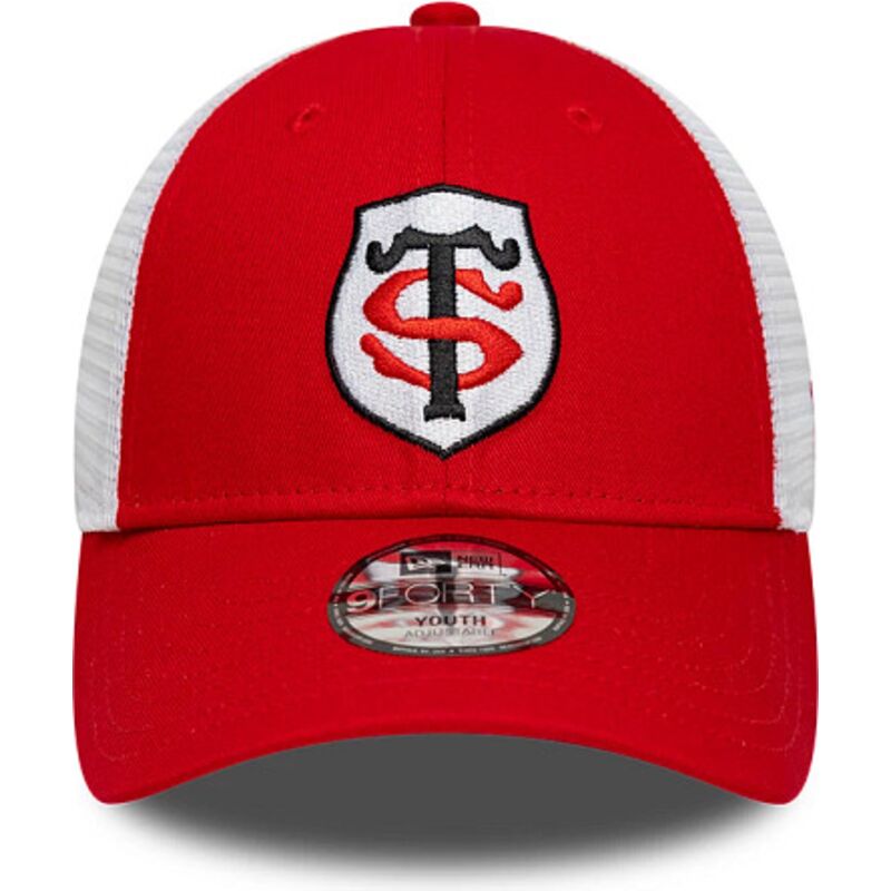 new-era-youth-9forty-league-stade-toulousain-top-14-red-and-white-adjustable-trucker-hat