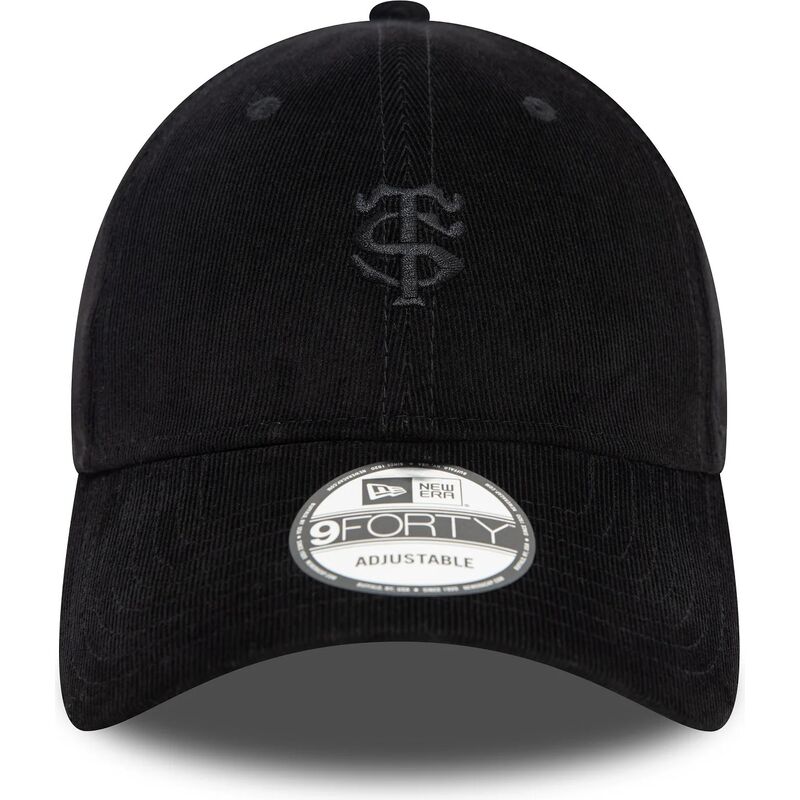 new-era-curved-brim-black-logo-9forty-baby-cord-stade-toulousain-top-14-black-adjustable-cap