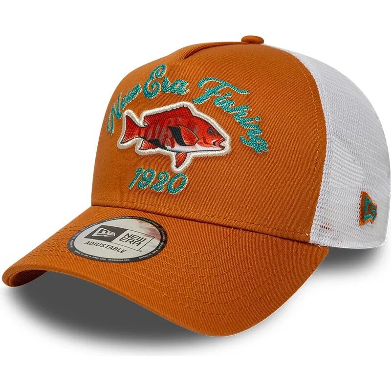 new-era-a-frame-fishing-orange-and-white-trucker-hat