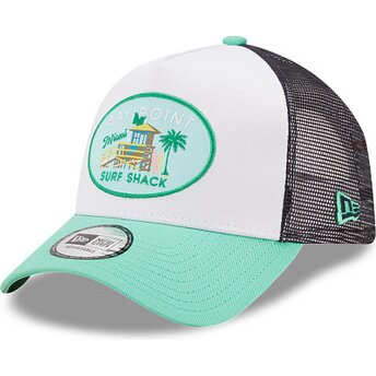 New Era A Frame Location Miami Green and White Trucker Hat